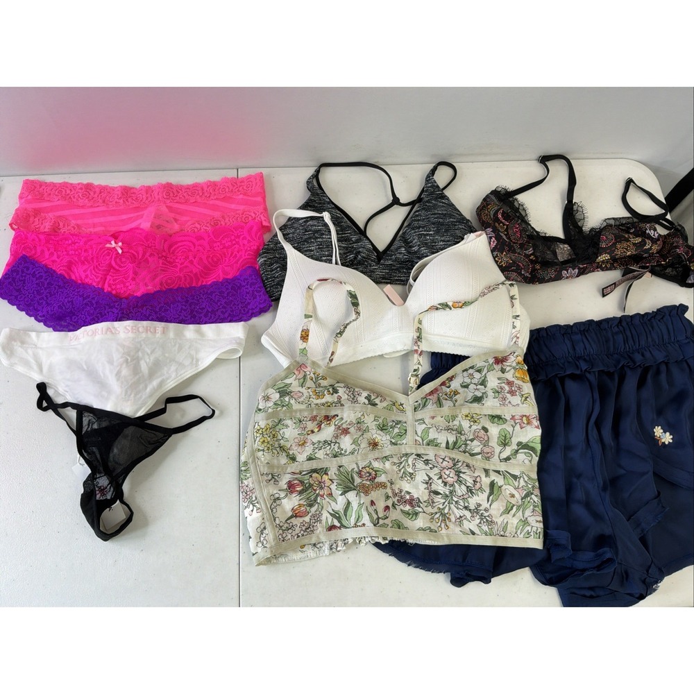 NEW victoria's secret size SM lingerie 9 PC LOT lace thongs, bras free people